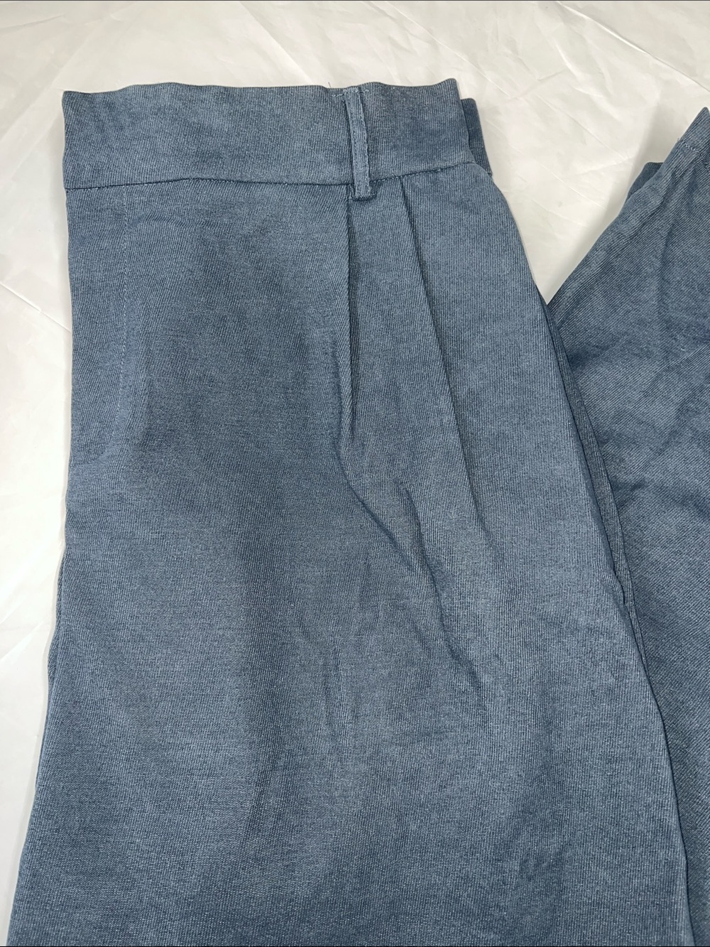 NWOT - SHEIN Plus Size Wide Leg Pleated Trousers Slate Blue 5XL - Picture 5 of 6